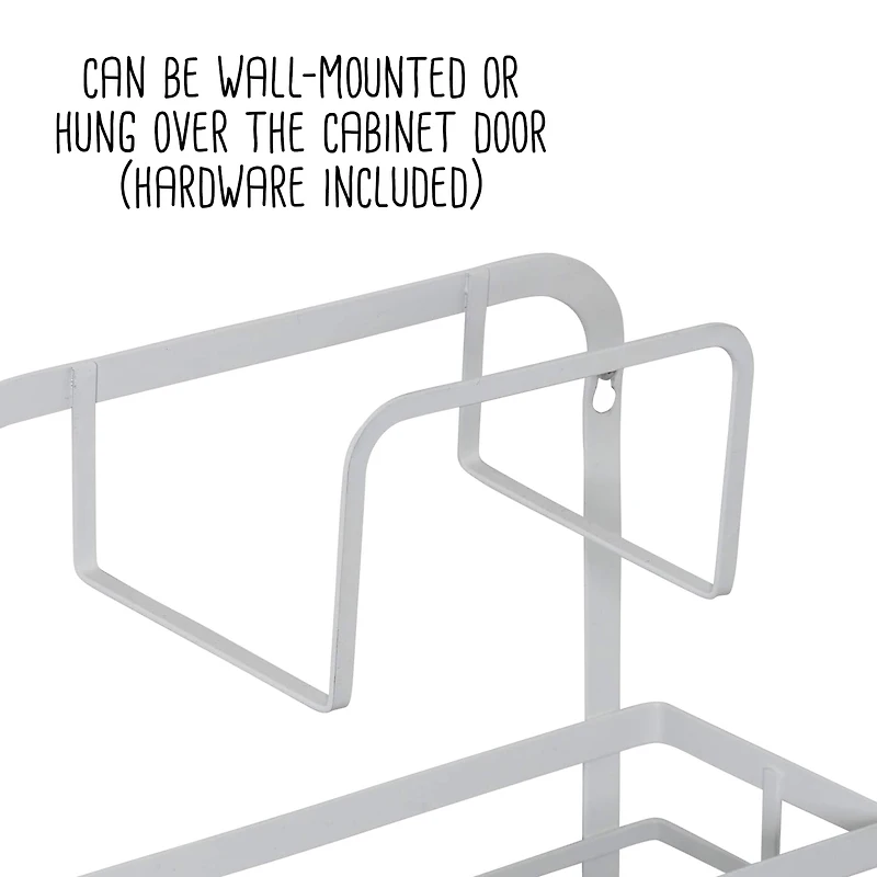 Honey Can Do White Over Cabinet Door Organizer with Hooks