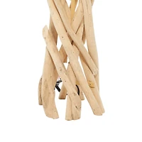 24" Natural Beige Wood Rustic Table Lamp