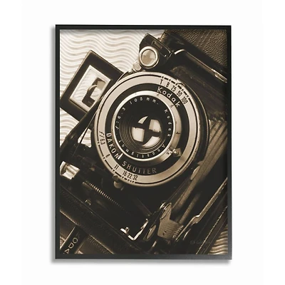 Stupell Industries Vintage Camera Sepia Photograph Framed Wall Art
