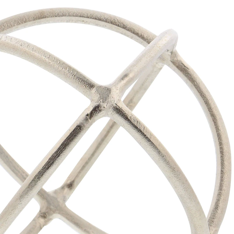 Silver Aluminum Modern Geometric Sculpture Set