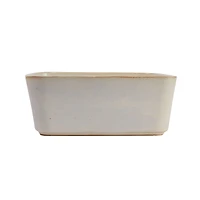 Hello Honey® 12" Ivory Reactive Glaze Rectangular Stoneware Planter