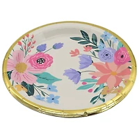 7" Flowers with Gold Trim Snack Plates, 8ct. by Celebrate It™