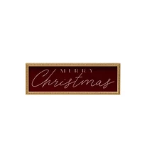 18" Cranberry & Gold Merry Christmas Velvet Tabletop Décor by Ashland®
