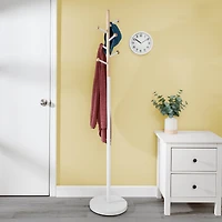 Honey Can Do 69.3" White Freestanding Corner Coat Rack 