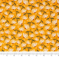 SINGER Coneflowers on Orange Cotton Fabric