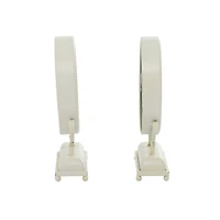 12" Black & White Metal Oval Clock Set