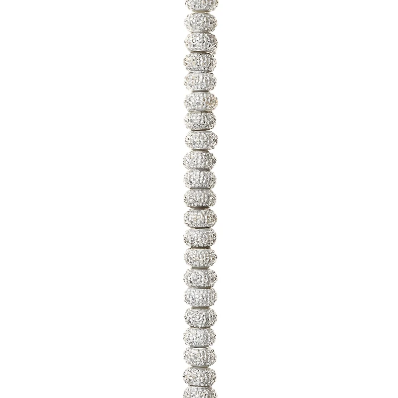 9 Pack: Silver Studded Resin Rondel Beads, 8mm by Bead Landing™