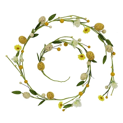 5ft. White & Yellow Daisy & Egg Coiled Garland by Ashland®
