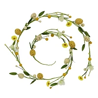 5ft. White & Yellow Daisy & Egg Coiled Garland by Ashland®