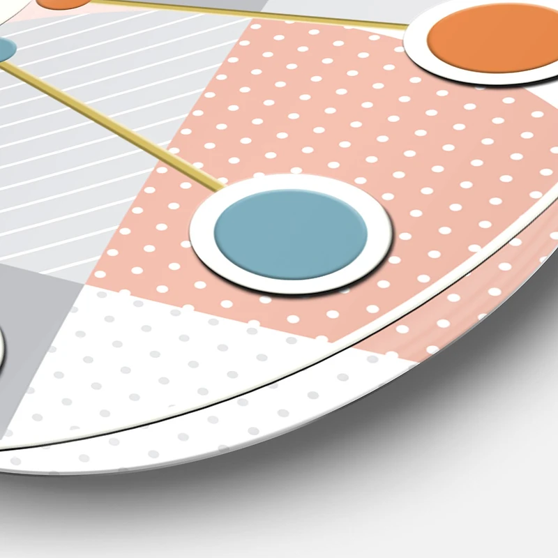 Designart 'Round Geometric Textured Pattern Mid-Century Modern Wall Clock