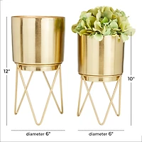 Gold Modern Planter, Set of 2" 6", 6"