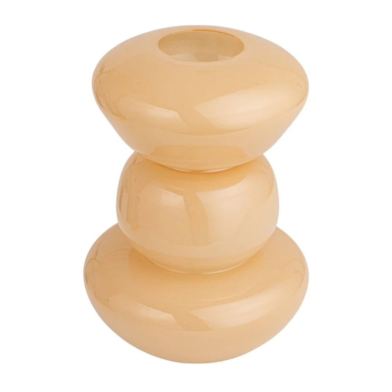 Hello Honey® 10" Nude Beige Natural Elegance Glass Vase