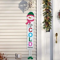 Glitzhome® 4.5ft. Wooden Snowman Porch Sign with Fabric Dangling Legs