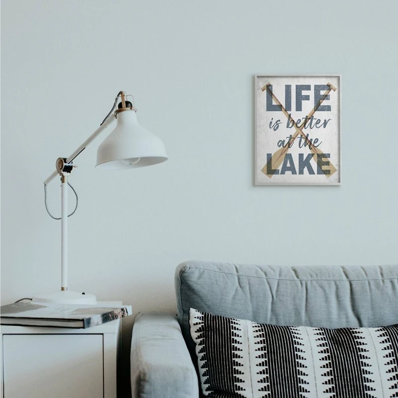 Stupell Industries Life is Better at the Lake Wall Art in Gray Frame