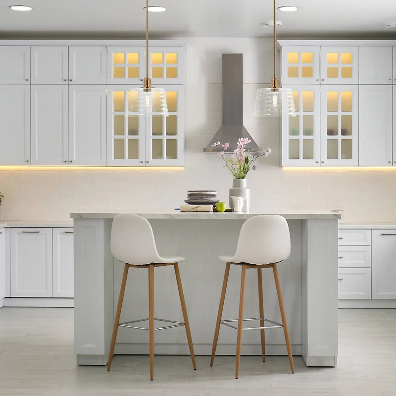 Hello Honey® Robert Stevenson Lighting Rhodes Metal & Clear Ribbed Glass Ceiling Light