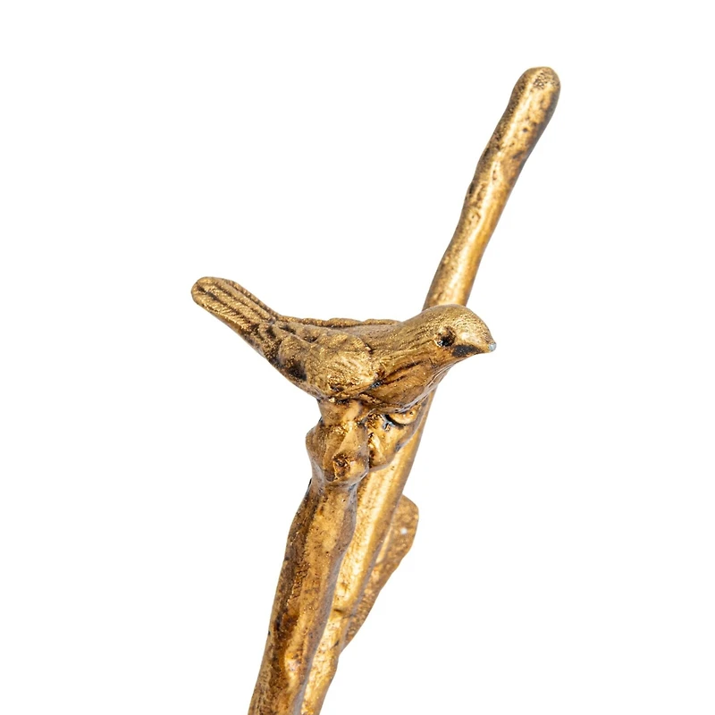 Hello Honey® 8.25" Gold Antique Pewter Jewelry Holder with Bird Detail
