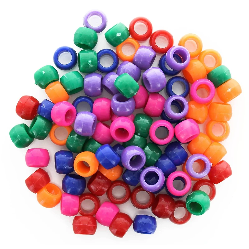 Essentials by Leisure Arts Bold Mix Pony Beads, 1lb.