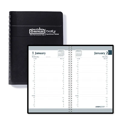 House of Doolittle® Black Recycled Daily Appointment Planner