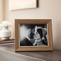 Expressions™ 8" x 10" Faux Wood with Silver Inner Frame by Studio Décor®