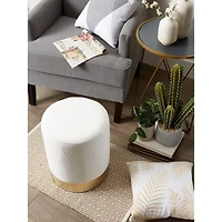 16.5" White Velvet Stool