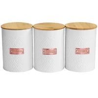 MegaChef White Iron Canister Set