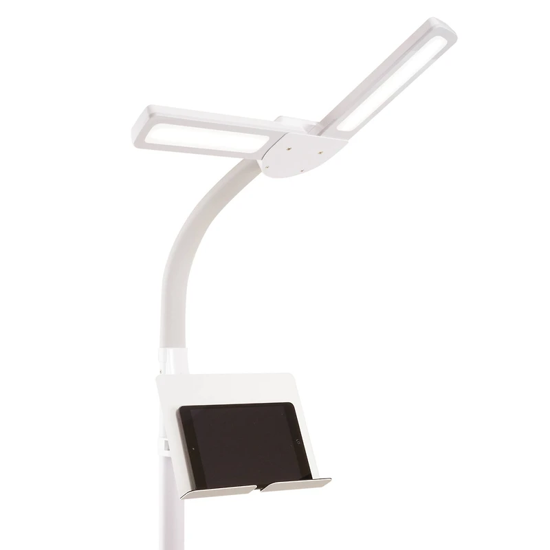 OttLite Dual Shade LED Floor Lamp with USB Charging Station