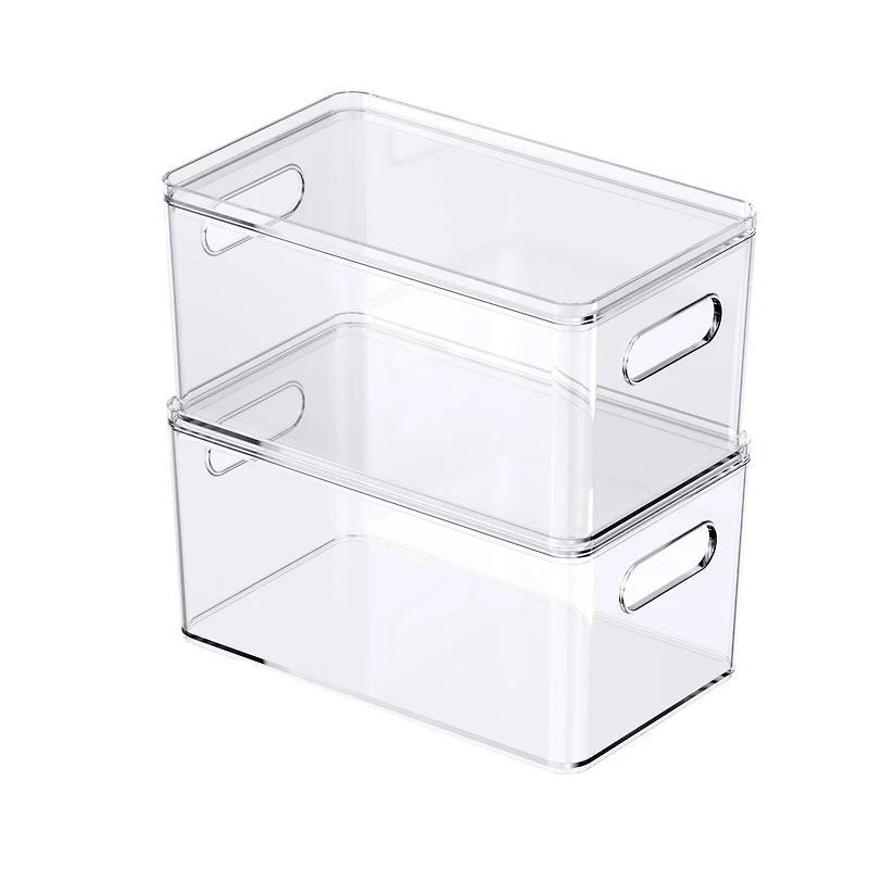 Small Clear Stacking Plastic Bin with Lid by Simply Tidy®