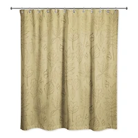 Mustard Yellow Fall Leaves Shower Curtain