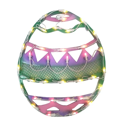 17" Pastel Lighted Easter Egg Spring Window Silhouette