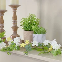 4ft. White Floral & Mixed Foliage Garland
