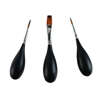 Mixed Media 3 Piece Egg-Shaped Round & Flat Paint Brush Set by Artist's Loft®