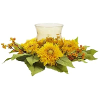 7.5" Golden Sunflower Candelabrum Arrangement