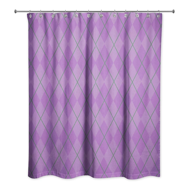 Purple Argyle Mardi Gras Shower Curtain
