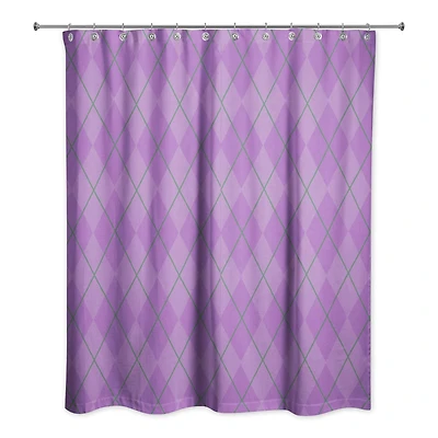 Purple Argyle Mardi Gras Shower Curtain