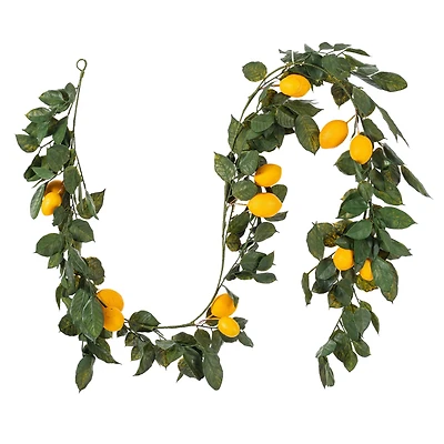 6ft. Green & Yellow Salal Leaf Lemon Garland