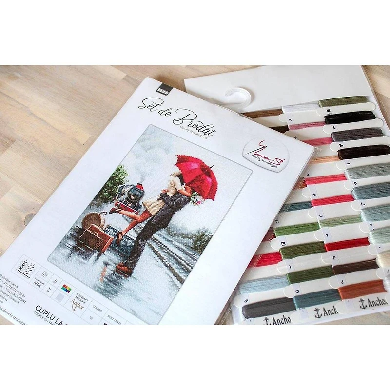 Luca-s Couple On Train Station Counted Cross Stitch Kit