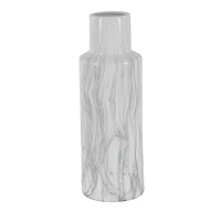 21" White Ceramic Contemporary Vase