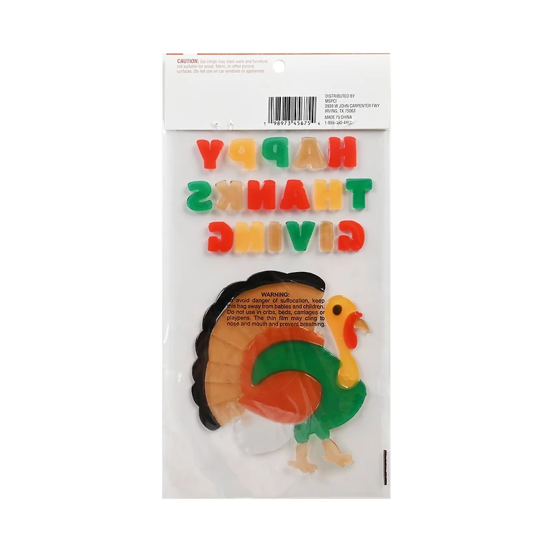 Happy Thanksgiving Turkey Gel Clings by Creatology™