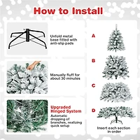 Costway 7.5ft. Unlit Snow Flocked Artificial Christmas Tree