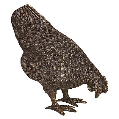 Design Toscano 9" Barnyard Hen Solid Cast Bronze Garden Statue