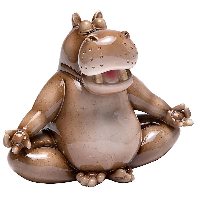 Design Toscano 10.5" A Ton of Zen Yoga Hippo Garden Statue