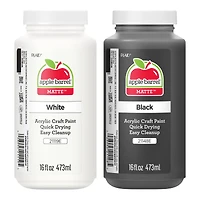 Apple Barrel® 16oz. Acrylic Black & White Paint Set
