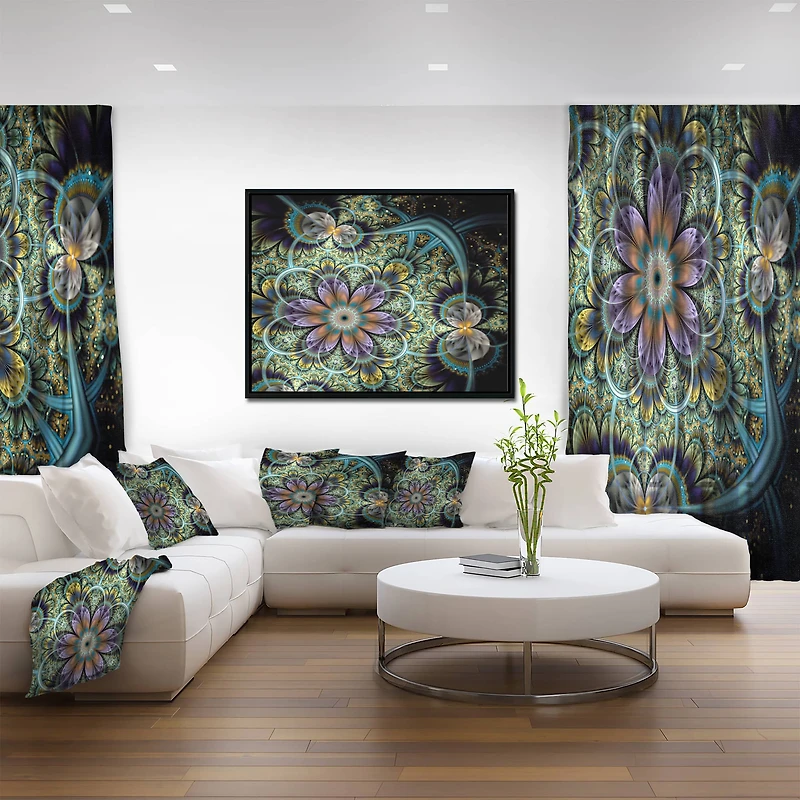 Designart - Symmetrical Green Fractal Flower