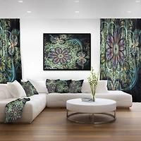 Designart - Symmetrical Green Fractal Flower