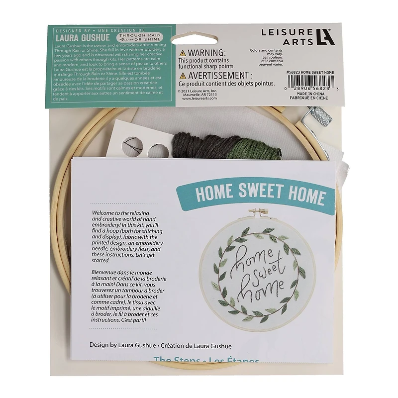 Leisure Arts® 6" Home Sweet Home Embroidery Kit