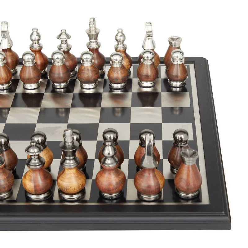 Black Aluminum Contemporary Game Set