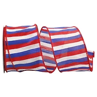 The Ribbon Roll 2.5" x 10yd. Wired Patriotic Stripes Ribbon