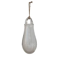 Hello Honey® 8" Clear Hand Blown Glass Hanging Vase