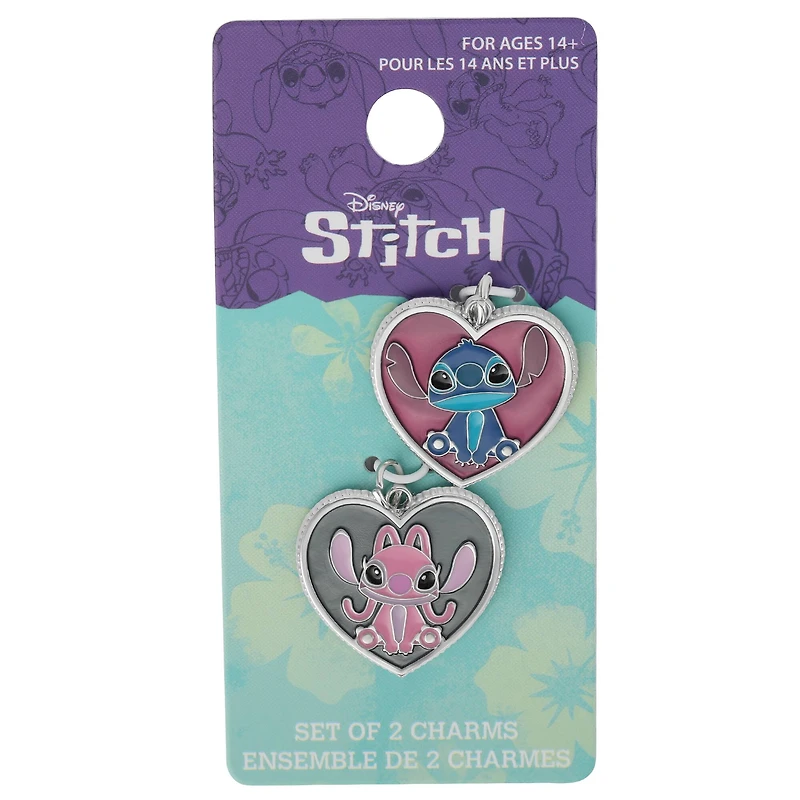 Disney® Stitch & Angel Hearts 2-Piece Enamel Charm Set