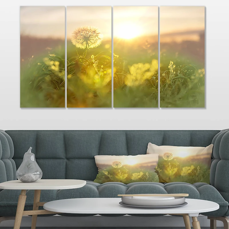 Designart - Dandelion Blooming Flower in Field
